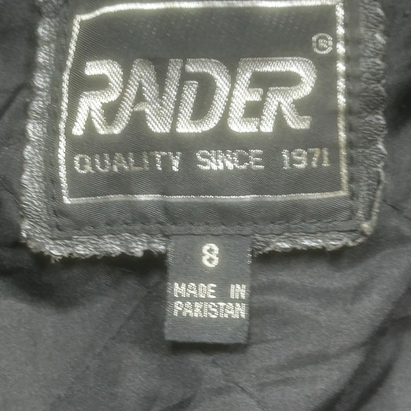 Vintage Raider Jacket Women's 8 Black Genuine Leather Biker Distressed *SPOTS - Picture 5 of 16